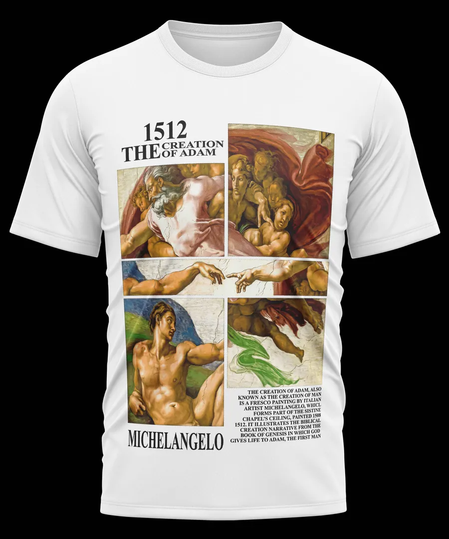 Camiseta clara con un diseño artístico