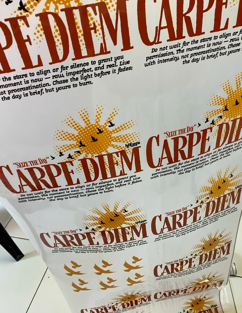 Detalle de impresión DTF tipográfica